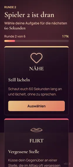 Aufgabenauswahl in der 60 Sekunden App