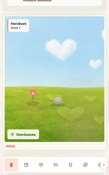 Mobiler Screenshot: Herzgarten mit Blumen