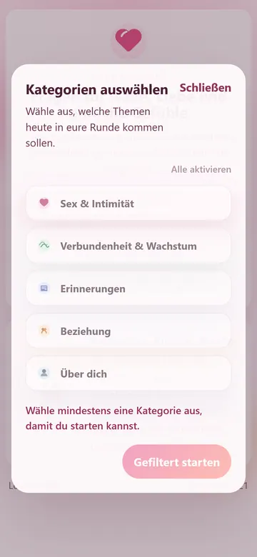 Kategorieauswahl Handy